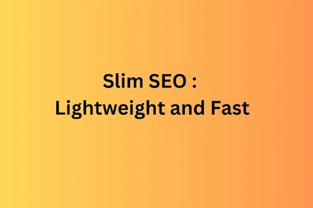 Lightweight and Fast
