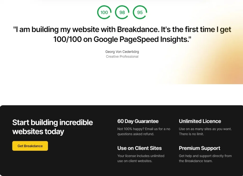 website with Breakdance