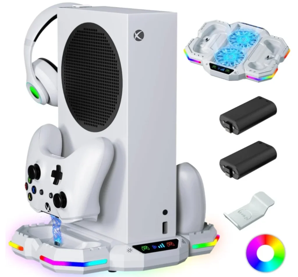 Cooling Stand with Controller Charging Station for Xbox