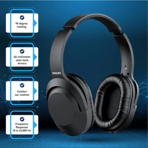 PHILIPS Over Ear Wired Stereo Headphones